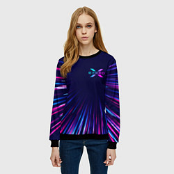 Свитшот женский Exeed neon speed lines, цвет: 3D-черный — фото 2