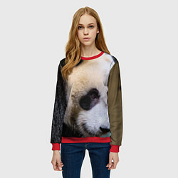 Свитшот женский Загадочная панда, цвет: 3D-красный — фото 2