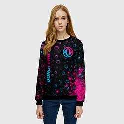 Свитшот женский Dongfeng - neon gradient: надпись, символ, цвет: 3D-черный — фото 2