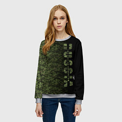 Свитшот женский Камуфляж Russian Federation, цвет: 3D-меланж — фото 2