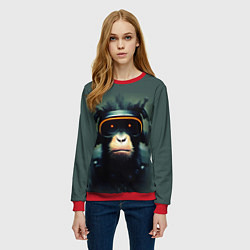 Свитшот женский Кибер-обезьяна, цвет: 3D-красный — фото 2