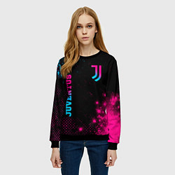 Свитшот женский Juventus - neon gradient: надпись, символ, цвет: 3D-черный — фото 2