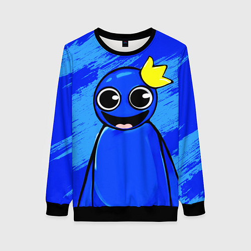 Женский свитшот Радужные друзья: веселый Синий / 3D-Черный – фото 1