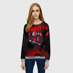 Свитшот женский Slipknot art black, цвет: 3D-меланж — фото 2