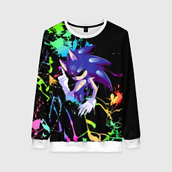 Свитшот женский Sonic Exe - Hedgehog - video game, цвет: 3D-белый