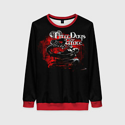 Свитшот женский Three Days Grace змея и ворон, цвет: 3D-красный