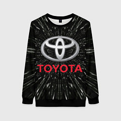Свитшот женский Тойота, эмблема, автомобильная тема, цвет: 3D-черный