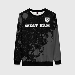 Свитшот женский West Ham sport на темном фоне: символ сверху, цвет: 3D-черный