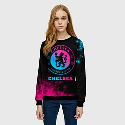 Свитшот женский Chelsea - neon gradient, цвет: 3D-черный — фото 2