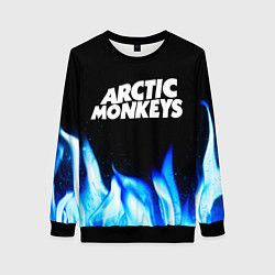 Свитшот женский Arctic Monkeys blue fire, цвет: 3D-черный