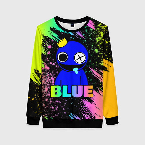 Женский свитшот Rainbow Friends - Blue / 3D-Черный – фото 1