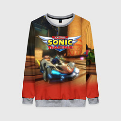 Свитшот женский Team Sonic racing - hedgehog - video game, цвет: 3D-меланж