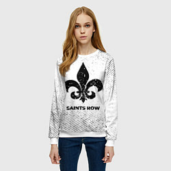 Свитшот женский Saints Row с потертостями на светлом фоне, цвет: 3D-белый — фото 2