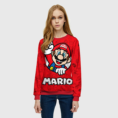 Женский свитшот Луиджи и Марио / 3D-Красный – фото 3