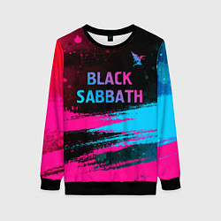 Женский свитшот Black Sabbath - neon gradient: символ сверху