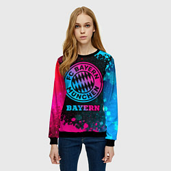 Свитшот женский Bayern - neon gradient, цвет: 3D-черный — фото 2