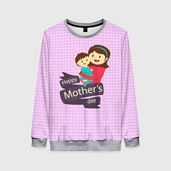 Свитшот женский Happy Mothers Day - картинка, цвет: 3D-меланж
