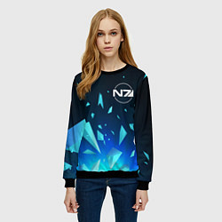 Свитшот женский Mass Effect взрыв частиц, цвет: 3D-черный — фото 2