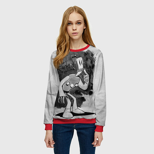 Женский свитшот Клэймен и Вилли Тромбон / 3D-Красный – фото 3