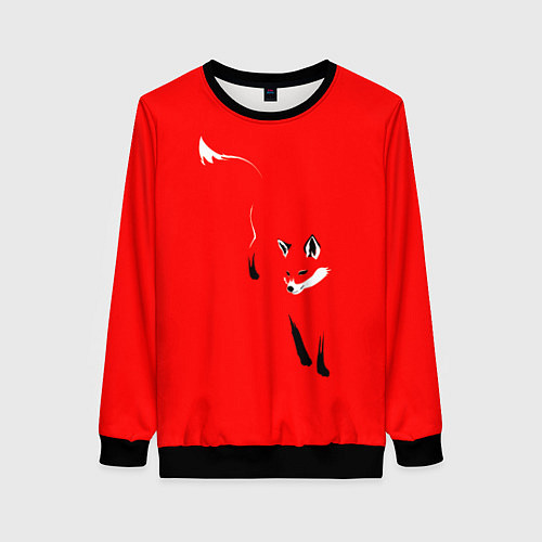 Женский свитшот Красная лиса / 3D-Черный – фото 1