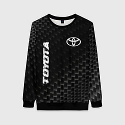 Свитшот женский Toyota карбоновый фон, цвет: 3D-черный