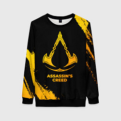 Свитшот женский Assassins Creed - gold gradient, цвет: 3D-черный