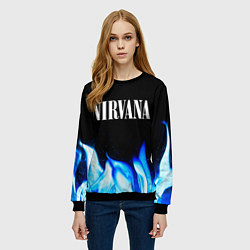 Свитшот женский Nirvana blue fire, цвет: 3D-черный — фото 2
