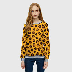 Свитшот женский Текстура леопарда, цвет: 3D-меланж — фото 2