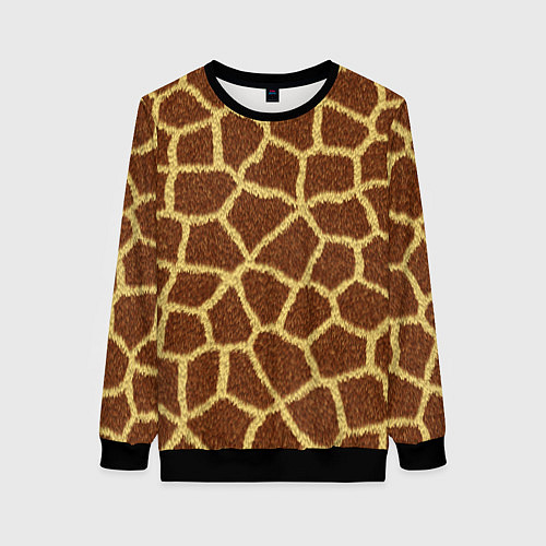 Женский свитшот Текстура жирафа / 3D-Черный – фото 1