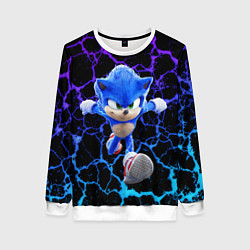 Свитшот женский Sonic неоновый мрамор, цвет: 3D-белый