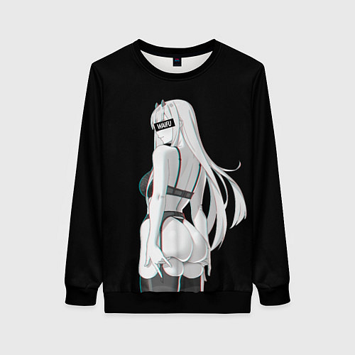 Женский свитшот Waifu Zero Two / 3D-Черный – фото 1