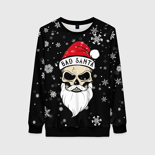 Женский свитшот Christmas Bad Santa / 3D-Черный – фото 1