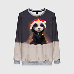 Свитшот женский Пёсель - панда в колпаке, цвет: 3D-меланж