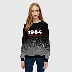 Свитшот женский 1984 - в красной рамке на темном, цвет: 3D-черный — фото 2