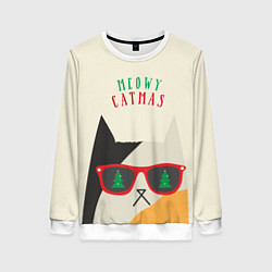 Свитшот женский Meowy catwas, цвет: 3D-белый