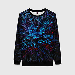 Свитшот женский Abstract black crystals, цвет: 3D-черный