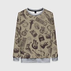Свитшот женский Nirvana crash guitar beige, цвет: 3D-меланж