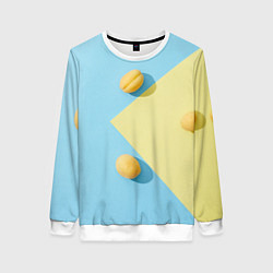 Женский свитшот Жёлтый и голубой цвета и абрикосы