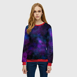 Свитшот женский Космос с галактиками, цвет: 3D-красный — фото 2