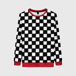 Свитшот женский Шахматная доска, цвет: 3D-красный