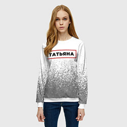 Свитшот женский Татьяна - в красной рамке на светлом, цвет: 3D-белый — фото 2