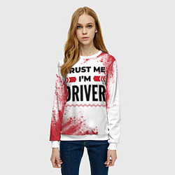 Свитшот женский Trust me Im driver white, цвет: 3D-белый — фото 2