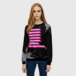 Свитшот женский Диетолог суббота воскресенье на темном фоне, цвет: 3D-черный — фото 2