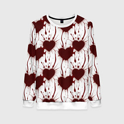 Свитшот женский Паттерн разбитое сердце, цвет: 3D-белый