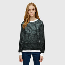 Свитшот женский Кожа крокодила - fashion, цвет: 3D-белый — фото 2