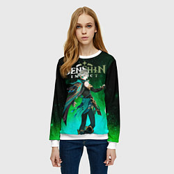 Свитшот женский Аль Хайтам Геншин Импакт, цвет: 3D-белый — фото 2