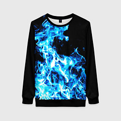 Женский свитшот Красивый неоновый синий огонь