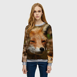 Свитшот женский Лис дремлет, цвет: 3D-меланж — фото 2
