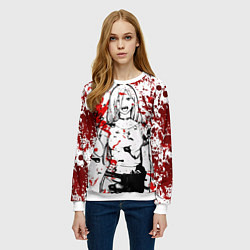 Свитшот женский Пауэр Демон Человек бензопила, цвет: 3D-белый — фото 2