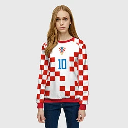 Свитшот женский Лука Модрич форма сборной Хорватии, цвет: 3D-красный — фото 2